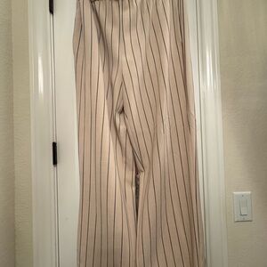 Worthington Beige Striped Wide Leg Pants